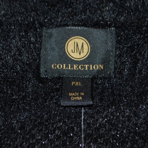 NWT JM Collection Black Animal Print, Open-Front Sweater - PXL - Picture 9 of 9